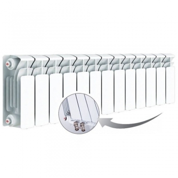 Биметаллический радиатор Rifar Base Ventil 200, 13 секций, с нижним левым подключением Биметаллический радиатор Rifar Base Ventil 200, 13 секций, с нижним левым подключением