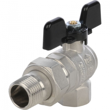 Кран шаровой STOUT с накидной гайкой (бабочка) угловой 1/2 Кран шаровой STOUT с накидной гайкой (бабочка) угловой 1/2